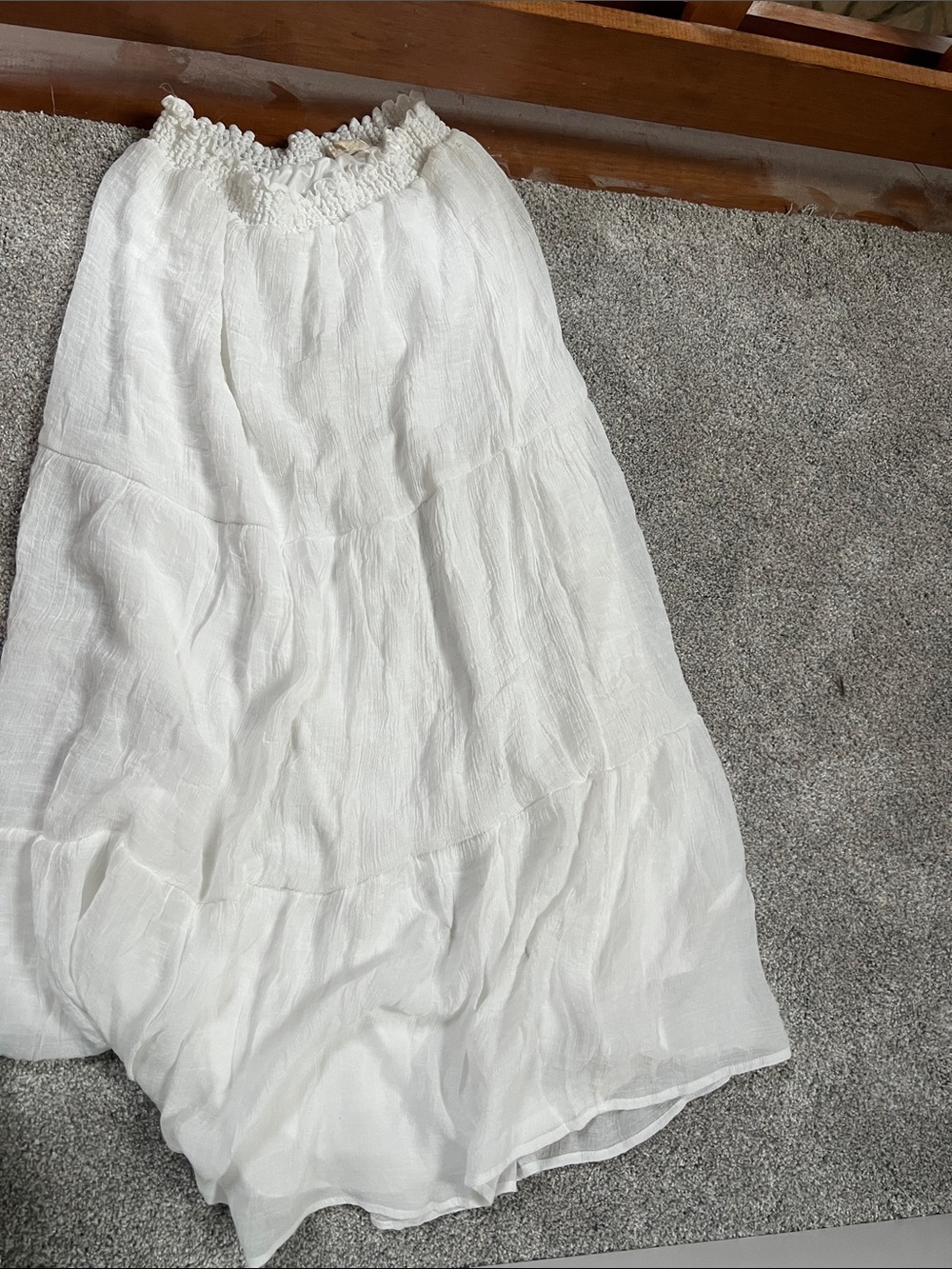 Lily Star White Tiered Maxi Skirt